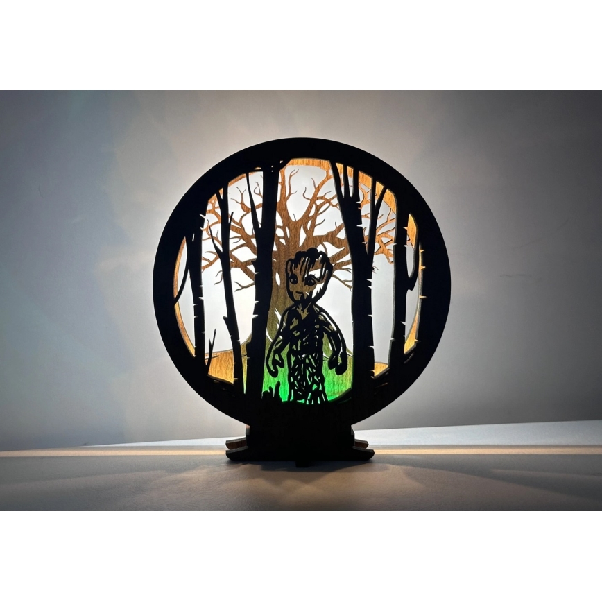 Li-Go 23613/DUB2 - LED regulējama galda dekorācija LED/12W/230V 20x22 cm ozols/Grut