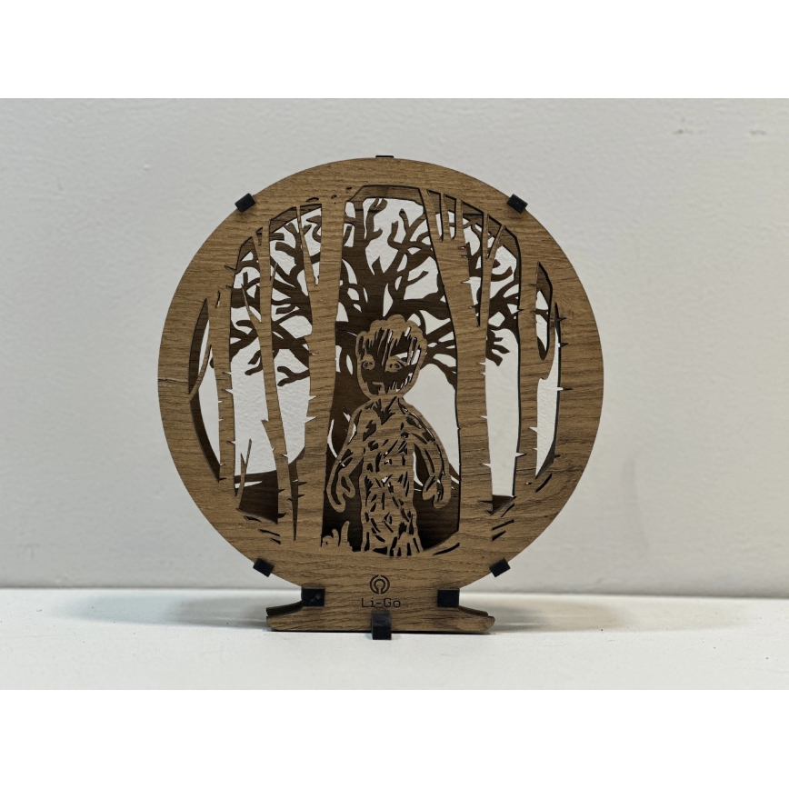 Li-Go 23613/DUB2 - LED regulējama galda dekorācija LED/12W/230V 20x22 cm ozols/Grut