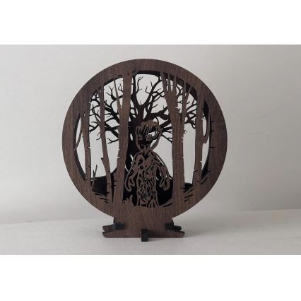 Li-Go 23613/DUB2 - LED regulējama galda dekorācija LED/12W/230V 20x22 cm ozols/Grut