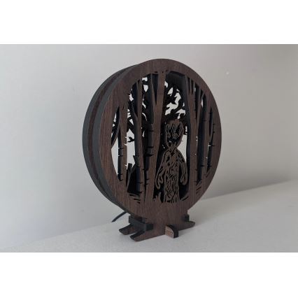 Li-Go 23613/DUB2 - LED regulējama galda dekorācija LED/12W/230V 20x22 cm ozols/Grut