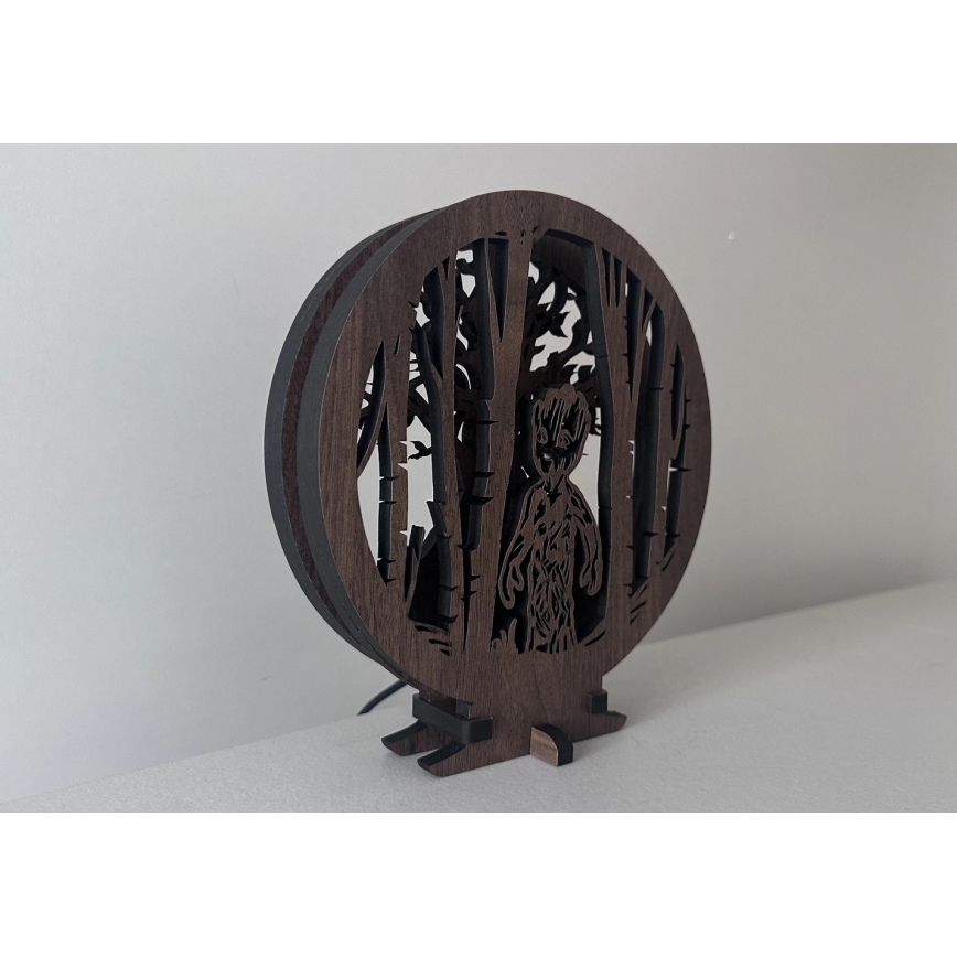 Li-Go 23613/DUB2 - LED regulējama galda dekorācija LED/12W/230V 20x22 cm ozols/Grut