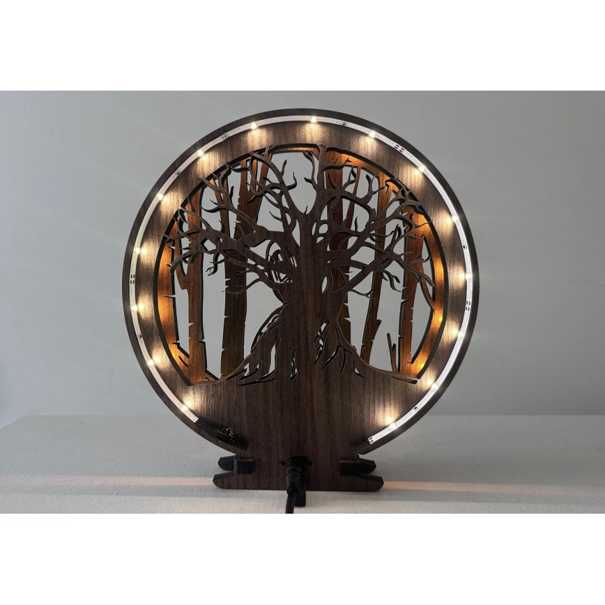 Li-Go 23613/DUB2 - LED regulējama galda dekorācija LED/12W/230V 20x22 cm ozols/Grut