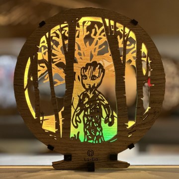 Li-Go 23613/DUB2 - Regulējama LED galda dekorācija LED/12W/230V 20x22 cm ozols/Grut