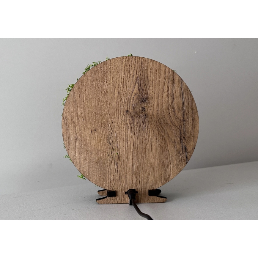 Li-Go 23622/DUB2 - Regulējama LED galda dekorācija LED/12W/230V 20x22 cm ozols/Krusts sūnās