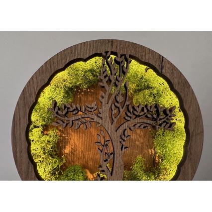 Li-Go 23622/DUB2 - Regulējama LED galda dekorācija LED/12W/230V 20x22 cm ozols/Krusts sūnās