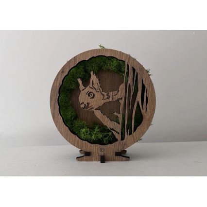 Li-Go 23625/DUB2 - Regulējama LED galda dekorācija LED/12W/230V 20x22 cm ozols/sūnu vāvere