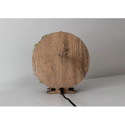 Li-Go 23625/DUB2 - LED ar regulējamu spilgtumu galda dekorācija LED/12W/230V 20x22 cm ozols/Sūnu vāvere