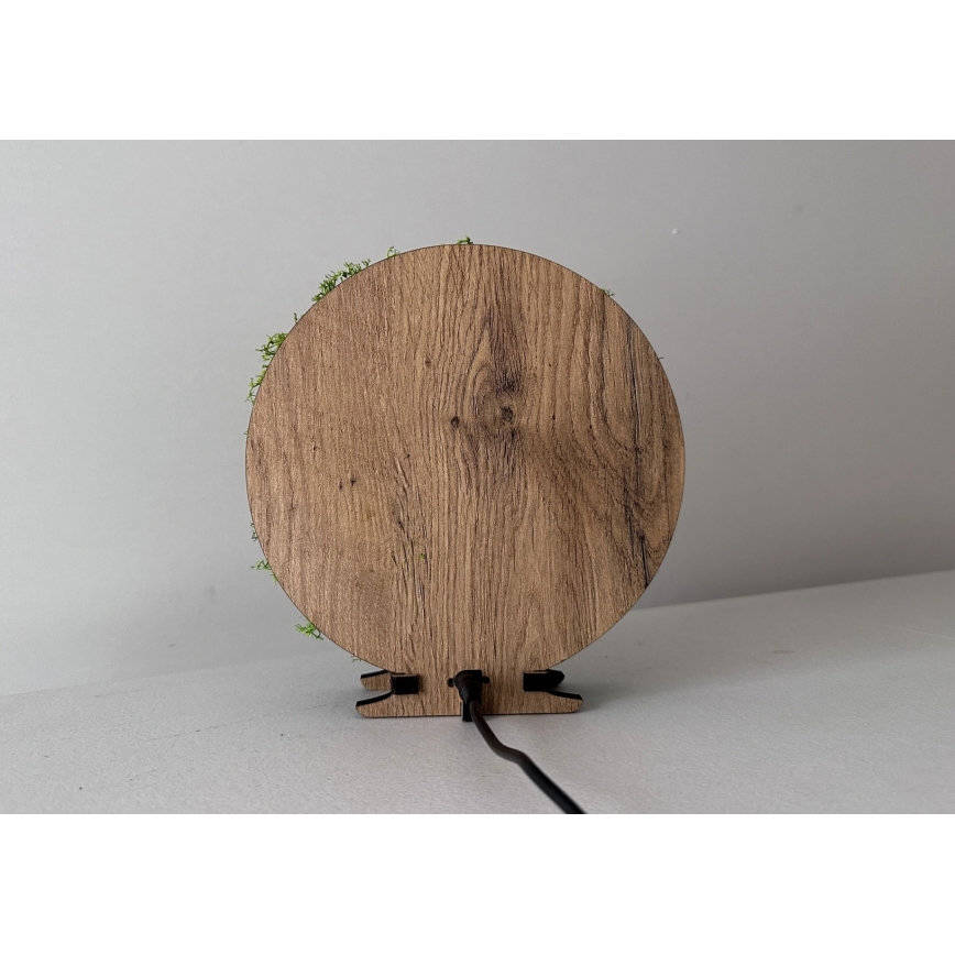 Li-Go 23625/DUB2 - LED ar regulējamu spilgtumu galda dekorācija LED/12W/230V 20x22 cm ozols/Sūnu vāvere