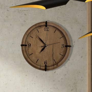 Li-Go 23628/DUB3 - Sienas pulkstenis LED/1xAA Ø 32 cm gaišs ozols/Aplis