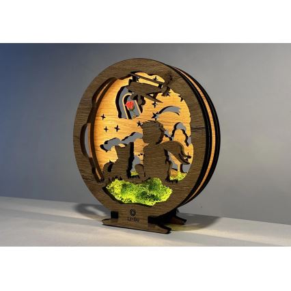 Li-Go 23634/DUB2 - LED dimējama galda dekorācija LED/12W/230V 20x22 cm ozolkoka/Mazais princis ar rozi