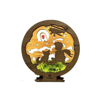 Li-Go 23634/DUB2 - LED dimējama galda dekorācija LED/12W/230V 20x22 cm ozolkoka/Mazais princis ar rozi