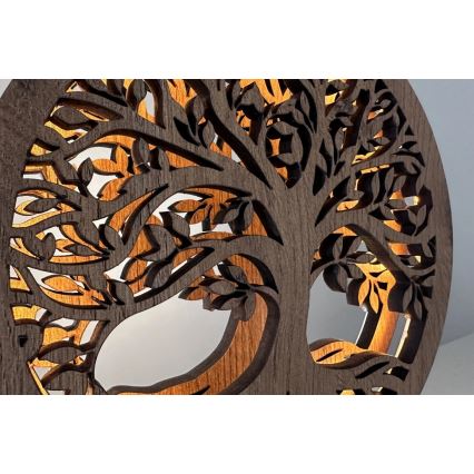 Li-Go 23648/DUB2 - Regulējama LED galda dekorācija LED/12W/230V 30x31 cm ozols/Dzīvības koks