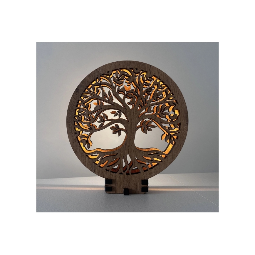 Li-Go 23648/DUB2 - LED regulējama galda dekorācija LED/12W/230V 30x31 cm ozols/Dzīvības koks