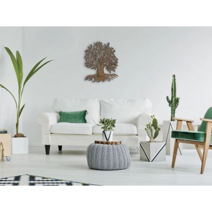 Li-Go 23673/DUB2 - LED sienas dekors ar regulējamu spilgtumu LED/10W/5V 20000 mAh 45x55 cm ozols + tālvadības pults