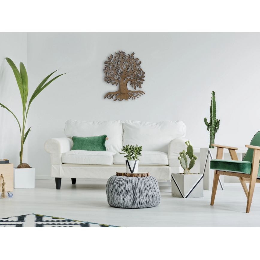 Li-Go 23673/DUB2 - LED sienas dekors ar regulējamu spilgtumu LED/10W/5V 20000 mAh 45x55 cm ozols + tālvadības pults