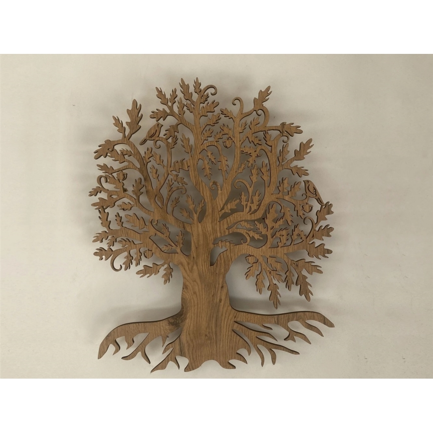 Li-Go 23673/DUB2 - LED sienas dekors ar regulējamu spilgtumu LED/10W/5V 20000 mAh 45x55 cm ozols + tālvadības pults