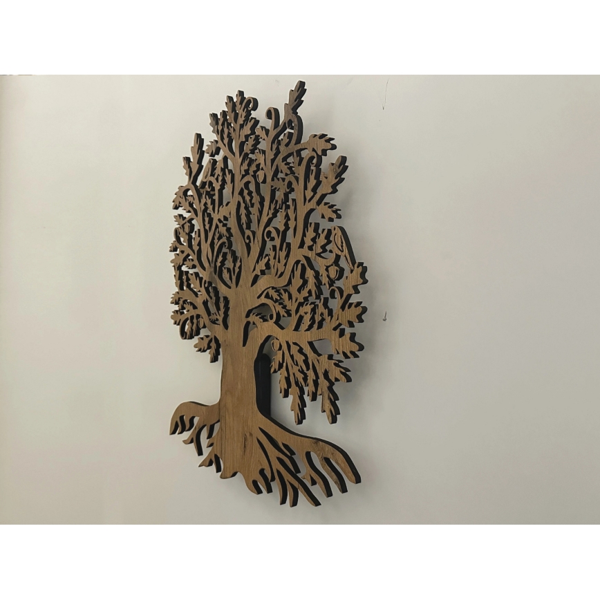 Li-Go 23673/DUB2 - LED sienas dekors ar regulējamu spilgtumu LED/10W/5V 20000 mAh 45x55 cm ozols + tālvadības pults