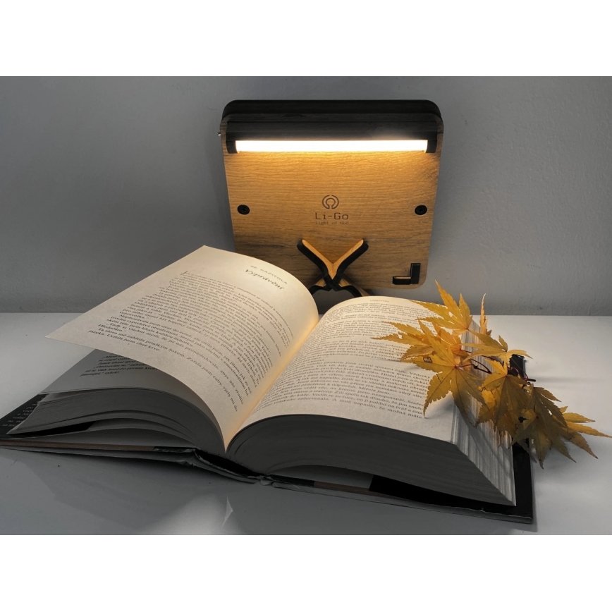 Li-Go 4070/DUB2 - LED galda dekorācija LED/12W/230V 19x19 cm ozols/zirgs