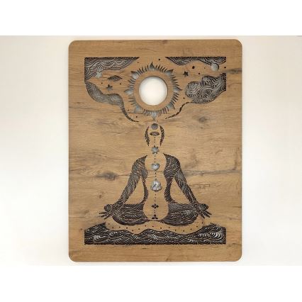 Li-Go 4421/A/4 - LED regulējama sienas dekorācija LED/10W/5V 30000 mAh 70x90 cm ozols/čakras