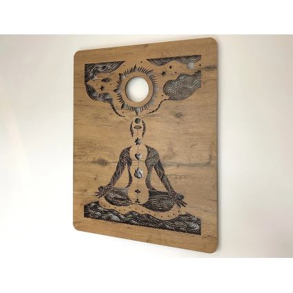 Li-Go 4421/A/4 - LED regulējama sienas dekorācija LED/10W/5V 30000 mAh 70x90 cm ozols/čakras