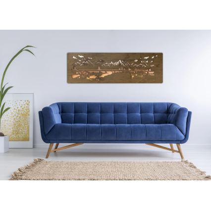 Li-Go 4778/A/4 - Regulējama LED sienas dekorācija LED/10W/5V 30000 mAh 120x40 cm ozols/Ezers