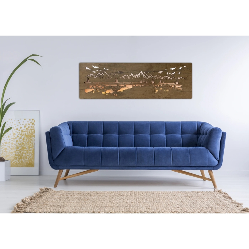 Li-Go 4778/A/4 - Regulējama LED sienas dekorācija LED/10W/5V 30000 mAh 120x40 cm ozols/Ezers