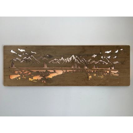 Li-Go 4778/A/4 - Regulējama LED sienas dekorācija LED/10W/5V 30000 mAh 120x40 cm ozols/Ezers