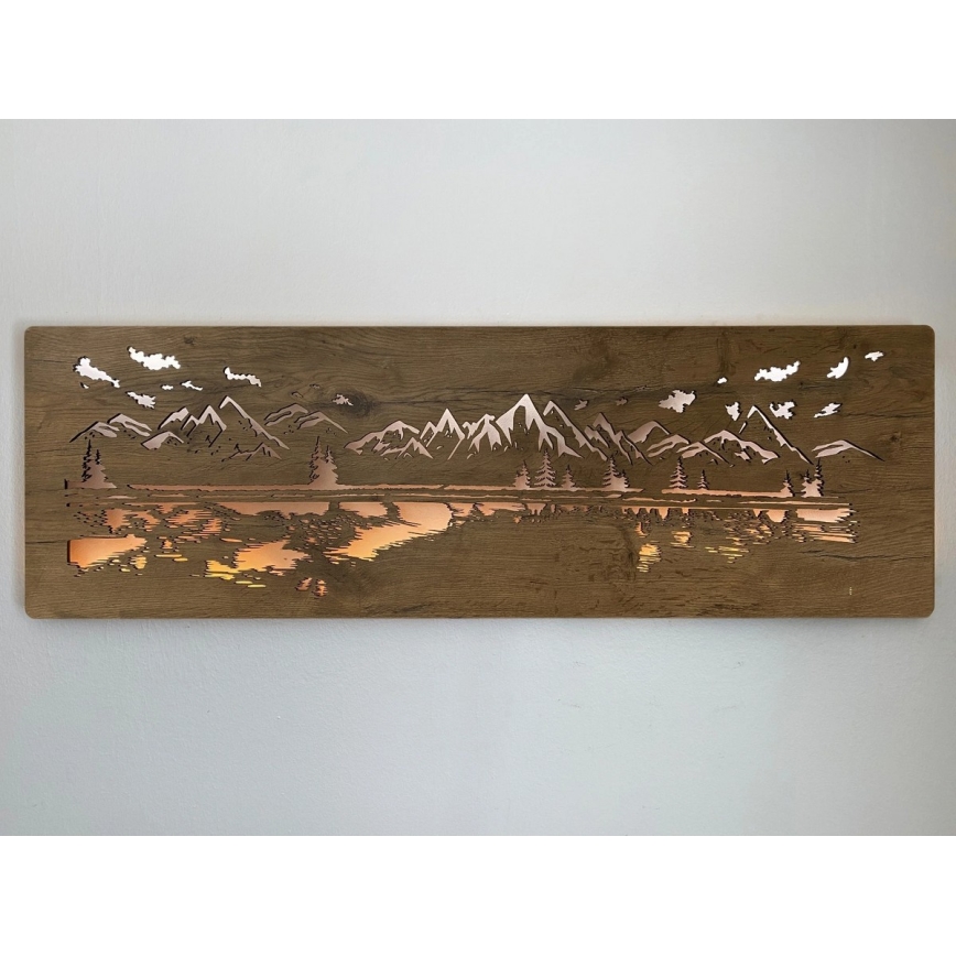 Li-Go 4778/A/4 - Regulējama LED sienas dekorācija LED/10W/5V 30000 mAh 120x40 cm ozols/Ezers