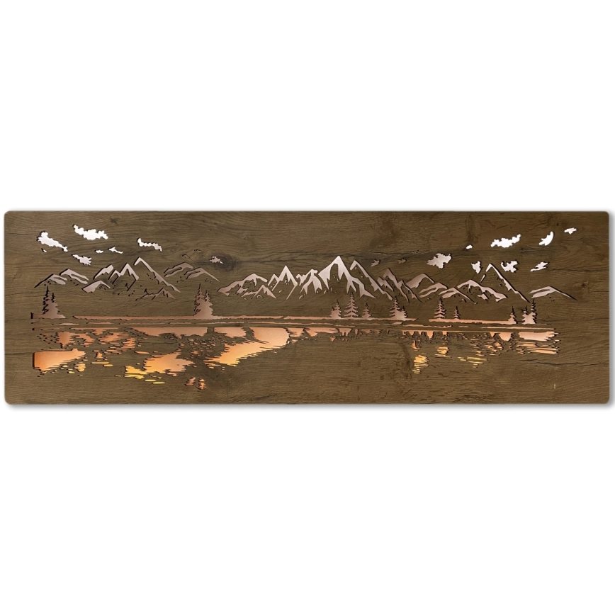 Li-Go 4778/A/4 - Regulējama LED sienas dekorācija LED/10W/5V 30000 mAh 120x40 cm ozols/Ezers