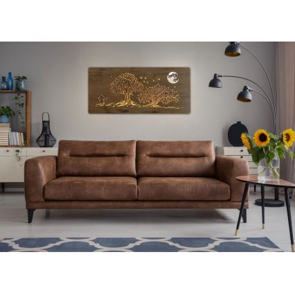 Li-Go 5042/DUB2 - Regulējams LED sienas dekors LED/24W/230V 110x50 cm ozols/Trīs ozoli un mēness