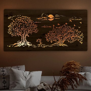 Li-Go 5307/DUB2 - LED regulējama sienas dekorācija LED/24W/230V 120x60 cm ozols/Trīs ozoli