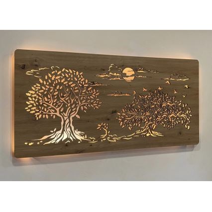 Li-Go 5307/DUB2 - LED regulējama sienas dekorācija LED/24W/230V 120x60 cm ozols/Trīs ozoli