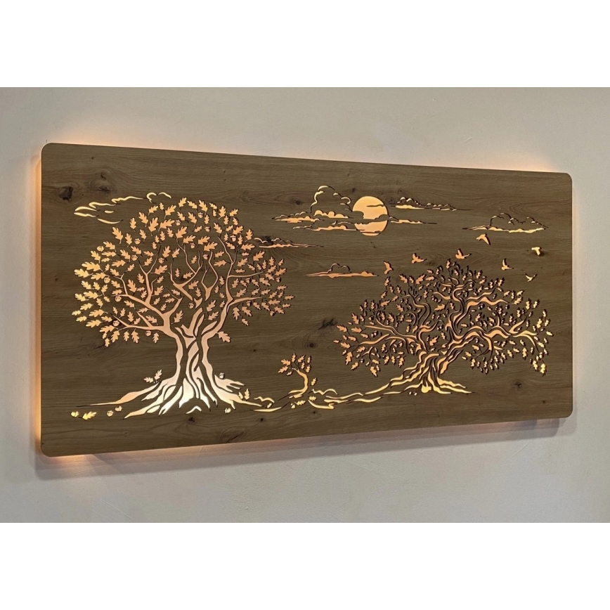 Li-Go 5307/DUB2 - LED regulējama sienas dekorācija LED/24W/230V 120x60 cm ozols/Trīs ozoli