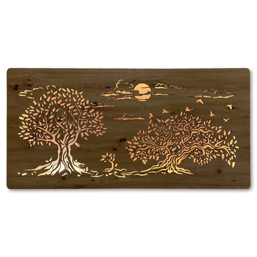 Li-Go 5307/DUB2 - LED regulējama sienas dekorācija LED/24W/230V 120x60 cm ozols/Trīs ozoli