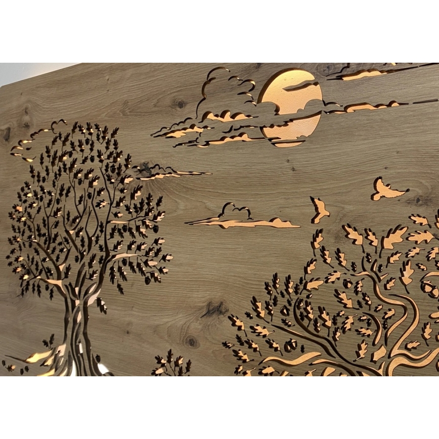 Li-Go 5307/DUB2 - LED regulējama sienas dekorācija LED/24W/230V 120x60 cm ozols/Trīs ozoli