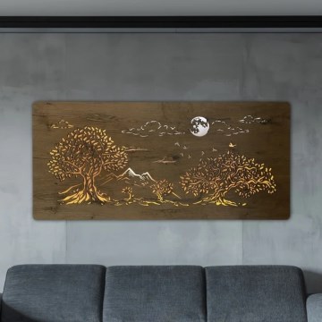Li-Go 5478/DUB2 - Dimējama LED sienas dekorācija LED/24W/230V 130x60 cm ozols/Četri ozoli un mēness