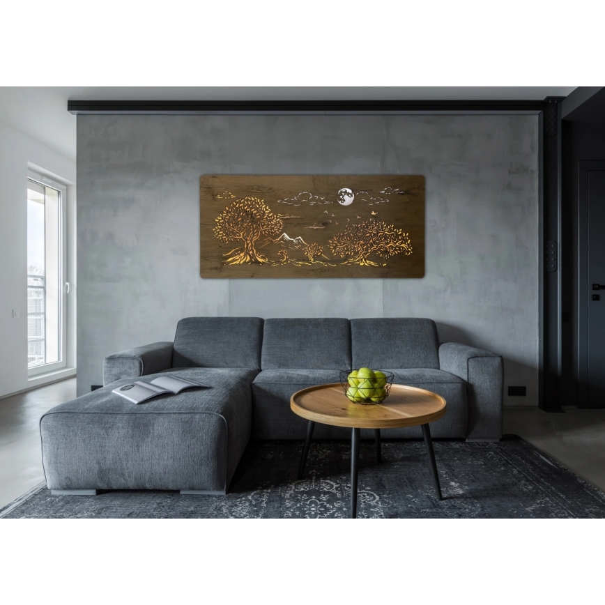 Li-Go 5478/DUB2 - Dimējama LED sienas dekorācija LED/24W/230V 130x60 cm ozols/Četri ozoli un mēness