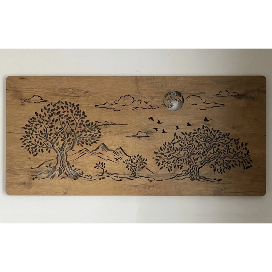 Li-Go 5478/DUB2 - Dimējama LED sienas dekorācija LED/24W/230V 130x60 cm ozols/Četri ozoli un mēness