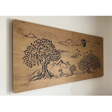 Li-Go 5478/DUB2 - Dimējama LED sienas dekorācija LED/24W/230V 130x60 cm ozols/Četri ozoli un mēness