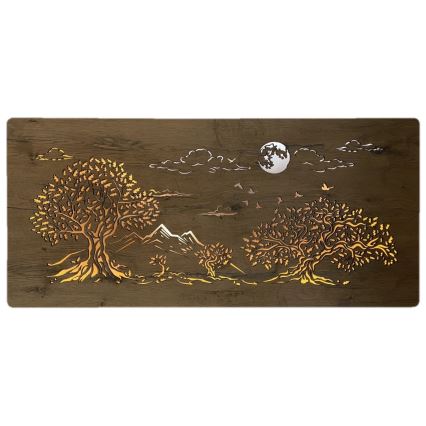 Li-Go 5478/DUB2 - Dimējama LED sienas dekorācija LED/24W/230V 130x60 cm ozols/Četri ozoli un mēness
