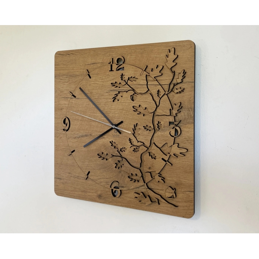 Li-Go 5499/DUB2 - Sienas pulkstenis 1x AA, 40x40 cm, ozols