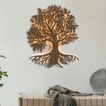 Li-Go 5739/DUB2 - LED sienas dekorācija ar regulējamu spilgtumu LED/10W/230V 68x80 cm, ozolkoka