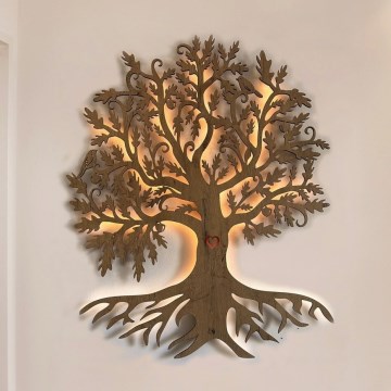 Li-Go 5742/DUB2 - LED sienas dekors ar regulējamu spilgtumu LED/10W/230V 90x110 cm ozolkoka