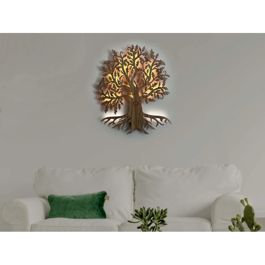 Li-Go 5747/DUB2 - regulējama LED sienas dekorācija LED/10W/230V 45x55 cm ozols