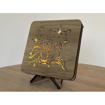 Li-Go 5788/DUB2 - LED galda dekors LED/12W/230V 19x19 cm ozols/Mazais princis