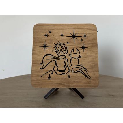 Li-Go 5788/DUB2 - LED galda dekors LED/12W/230V 19x19 cm ozols/Mazais princis