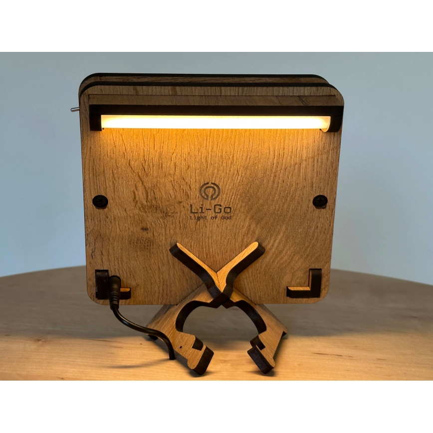 Li-Go 5788/DUB2 - LED galda dekors LED/12W/230V 19x19 cm ozols/Mazais princis