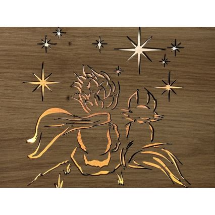 Li-Go 5788/DUB2 - LED galda dekors LED/12W/230V 19x19 cm ozols/Mazais princis