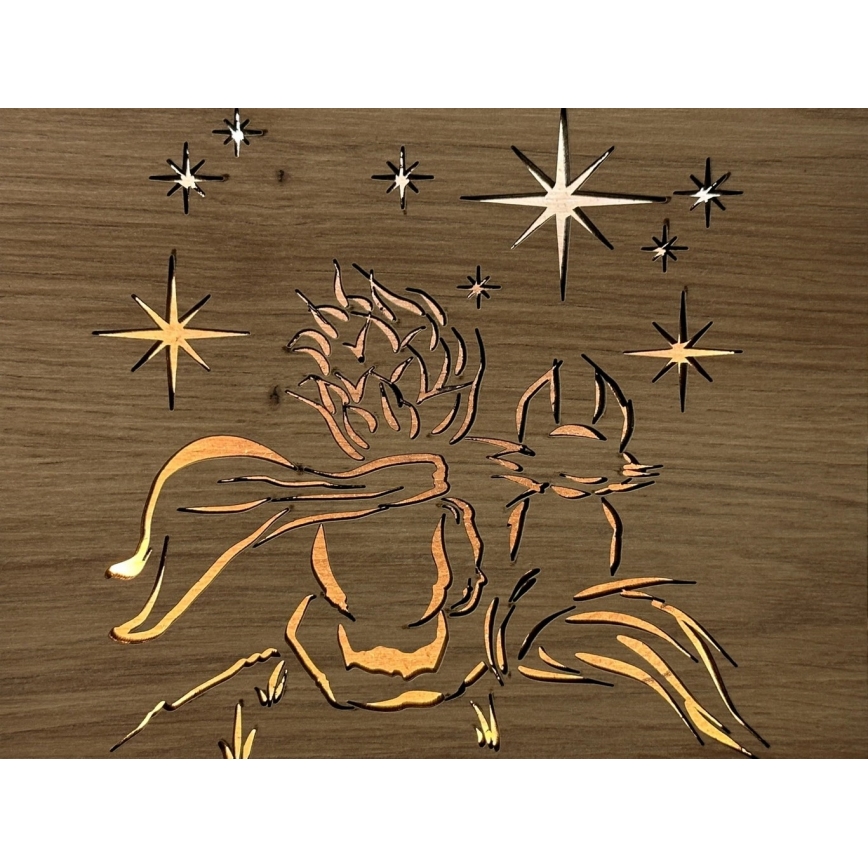 Li-Go 5788/DUB2 - LED galda dekors LED/12W/230V 19x19 cm ozols/Mazais princis