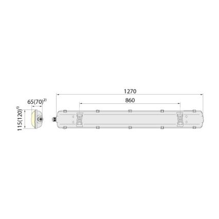 Lielas slodzes dienasgaismas gaismeklis 2xG13/18W/230V IP65 1200mm